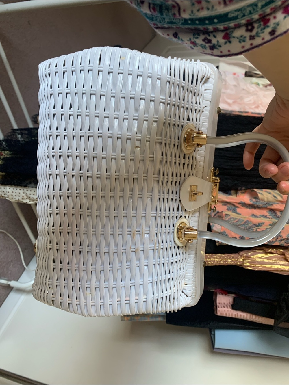 NWOT Vintage Hell Bunny Wicker Handbag